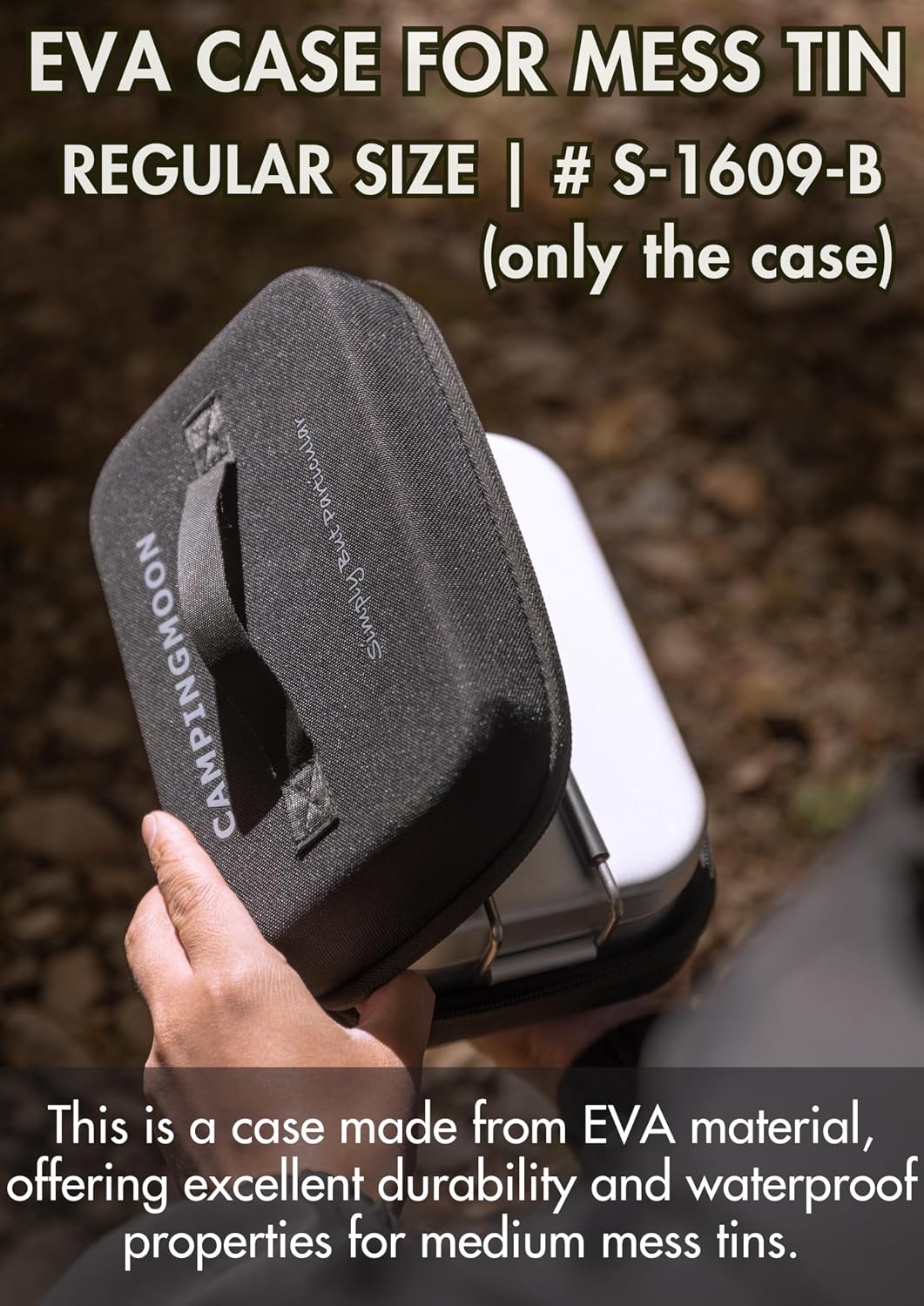 camping moon EVA Case for Regular Medium Mess Tin 7.3 x 4.5 x 3 inches Black Gear S-1609-B