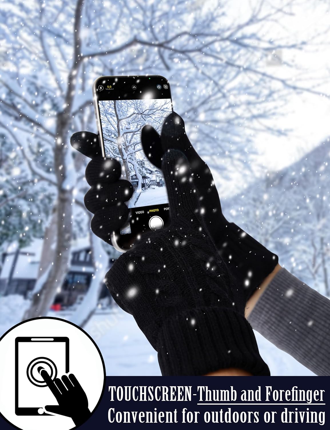 VIKIDEER Touchscreen 100% Pure Cashmere Gloves Women Ladies Soft Knit and Long Ribbed Cuffs - Image 4