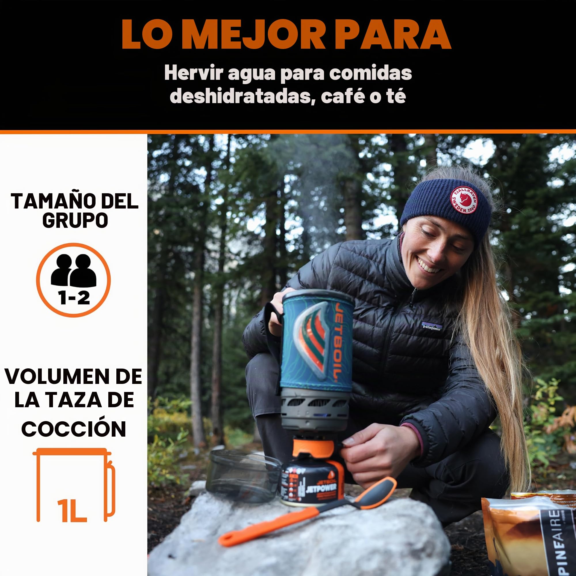 Jetboil Flash - Estufa portátil de ebullición rápida de 1.0L para acampar y mochileros con encendido automático de 1 paso, nuevo para 2025, quemador de propano/isobutano con taza de cocina, topo