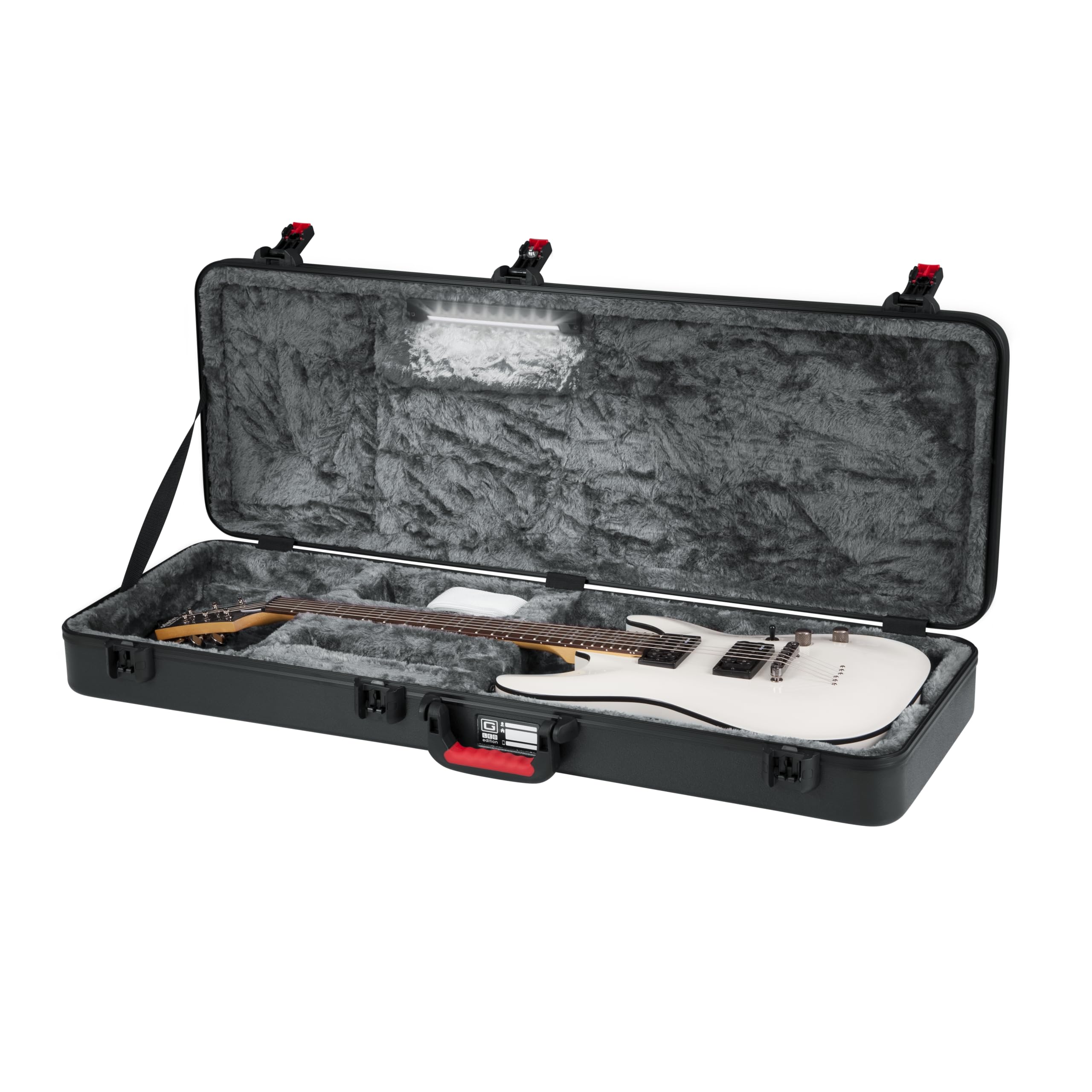Gator GTSA-GTRELEC-LED TSA Gitarrenkoffer mit LED – Hartschalenkoffer für E-Gitarre – Flugtauglich, stoßfest, wasserdicht – Ideal für Reisen & Bühne