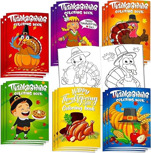 Omgouue 36 libros para colorear de Acción de Gracias para niños, lindo libro para colorear de Acción de Gracias para niños de todas las edades,