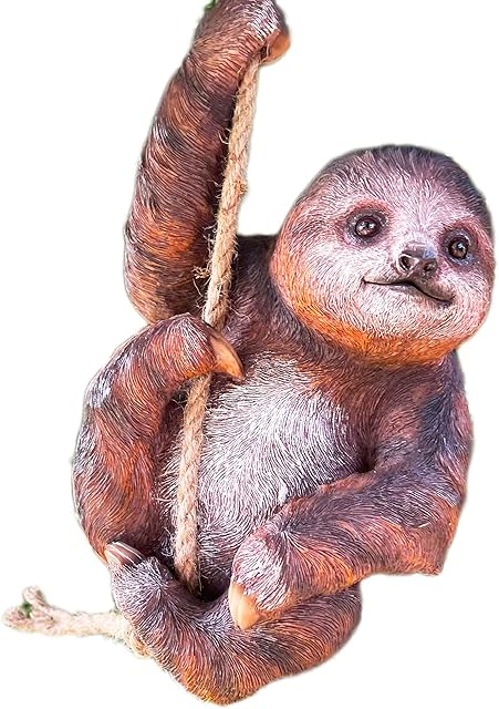 Climbing Sloth Garden Ornament Tree Hanging Statue Sculpture Decoration B