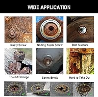 Vista 6 de NORTOOLS Juego de 15 extractores de tornillos CR-MO – Kit de extracción múltiple de 3/8 pulgadas con accionamiento hexagonal multilínea