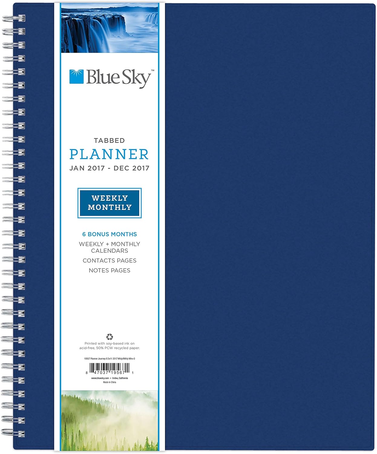Blue Sky 2017 Weekly & Monthly Planner, Wire-O Binding, 8.5" x 11", Journey (19567)