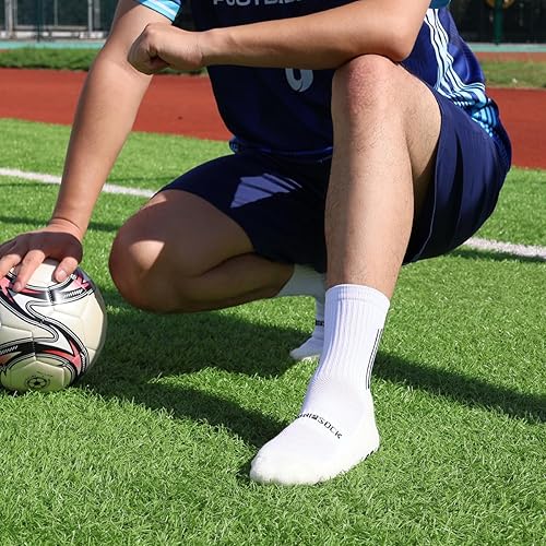 Miniatura 7 de V2 - Calcetines antideslizantes para fútbol y trampolín, 4 unidades, para edades de 4 a 10 años