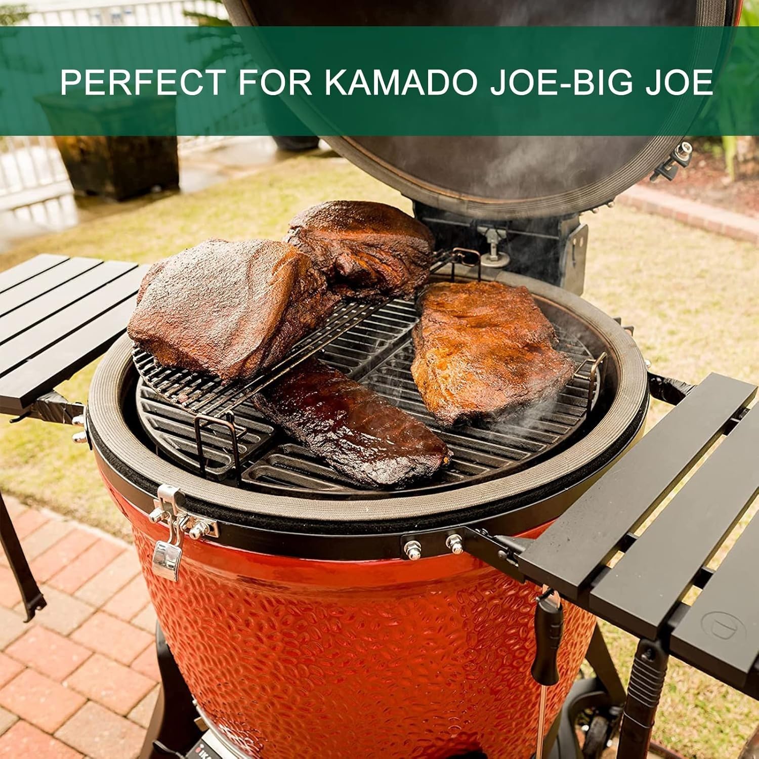 Kit de juntas de malla de alambre para Kamado Joe Classic, de fibra de vidrio de alta temperatura, repuesto para barbacoa y ahumador, fieltro autoadhesivo de 457 cm de largo