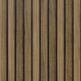 Abyssaly Wood Grain Contact Paper for Cabinets and Drawers, Wood Slat Panel Wallpaper Peel and Stick, Removable Self Adhesive Panel Wall Covering for Bedroom 17.71 in X 118 in