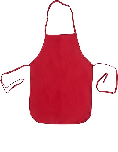 Miniatura 3 de Paquete de 12 delantales de colores para niños, para actividades de artes y manualidades, 22.5 x 15.5 pulgadas, lona 100% algodón natural, 4 colores