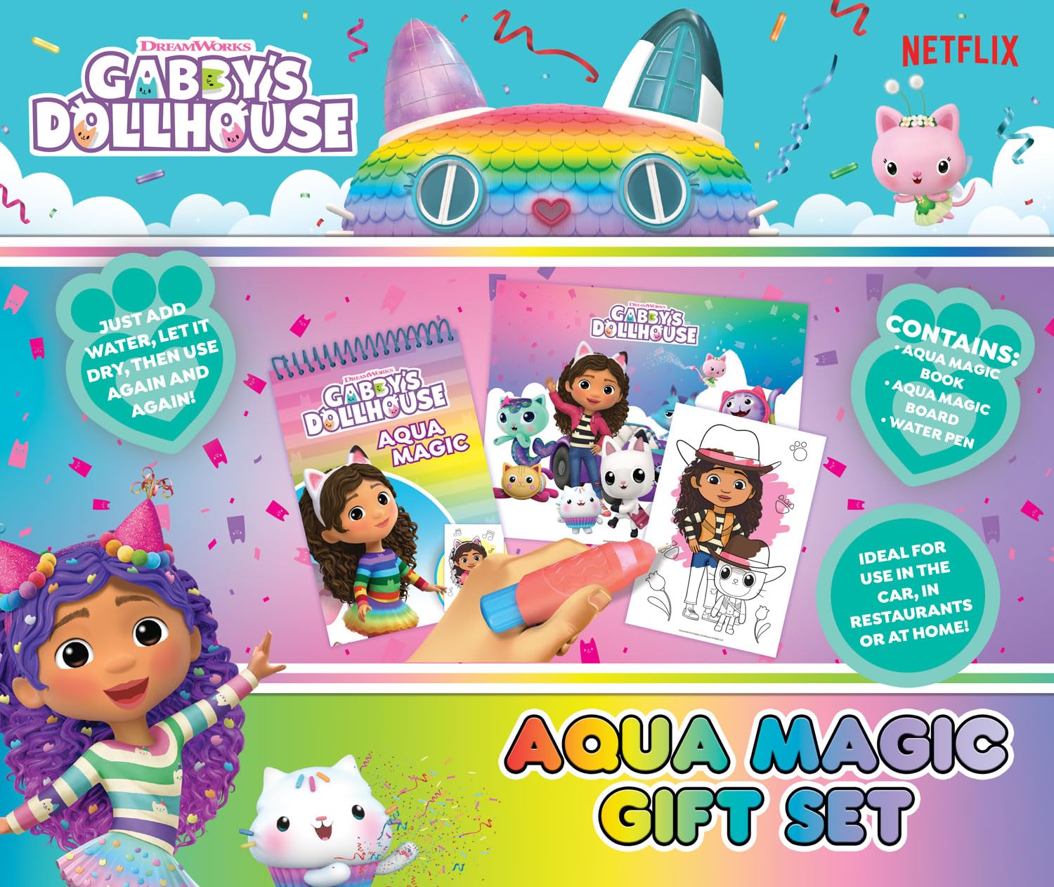 ALLIGATOR - Gabby's Dollhouse Aqua Magic, Water Colouring Books for Children, Gabby's Dollhouse Book, Gabby's Dollhouse Colouring Book, Water Magic Colouring Book