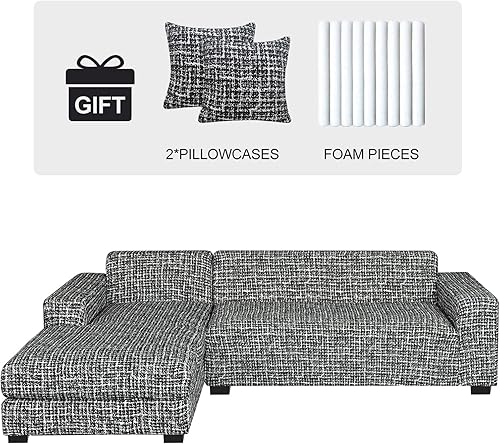 JOYDREAM 2 fundas de sofá seccionales, fundas de sofá impresas en forma de L, fundas elásticas para sofá seccional, fundas de sofá con 2 fundas de