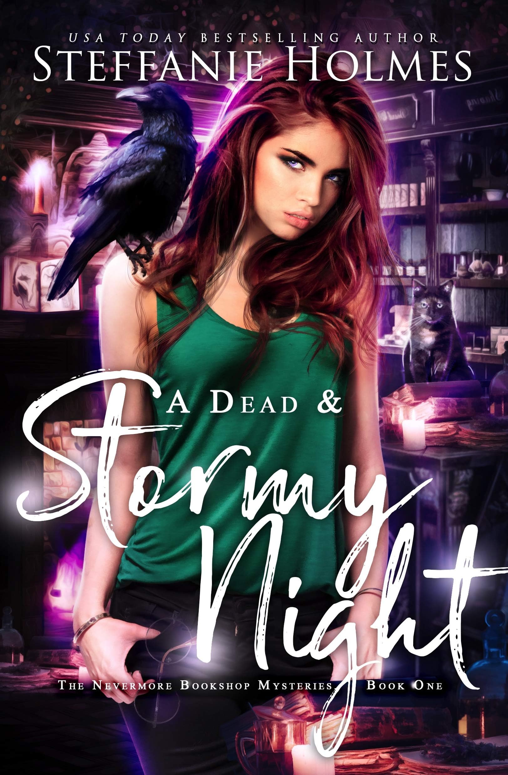 A Dead and Stormy Night: a cozy fantasy with spice (Nevermore Bookshop Mysteries Book 1)