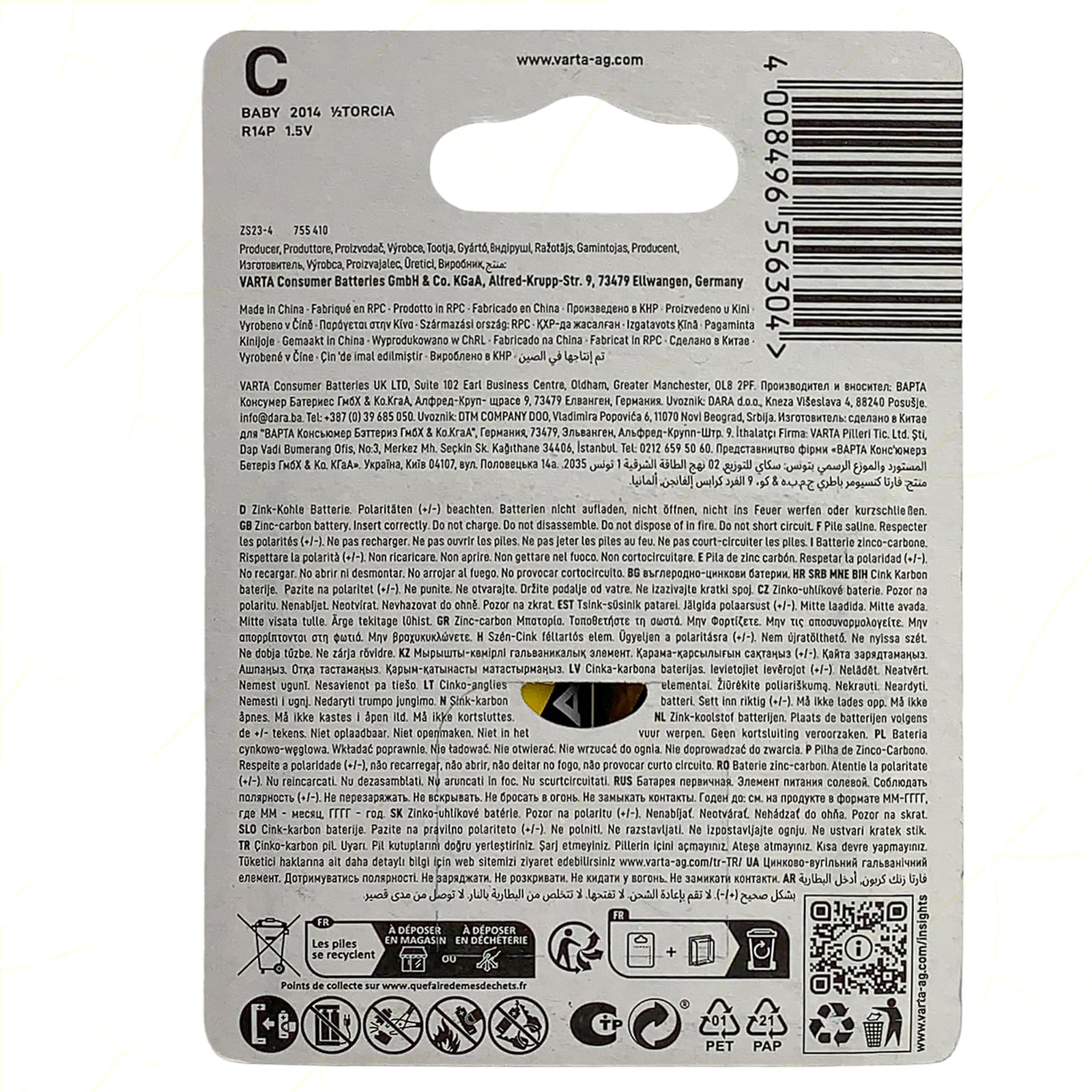 Varta C LR14 Superlife Power Zinc Lot de 3 boîtes de 2 piles | puissantes et durables pour appareils à haute consommation | pour jouets, lampes de poche LED et appareils à haute consommation