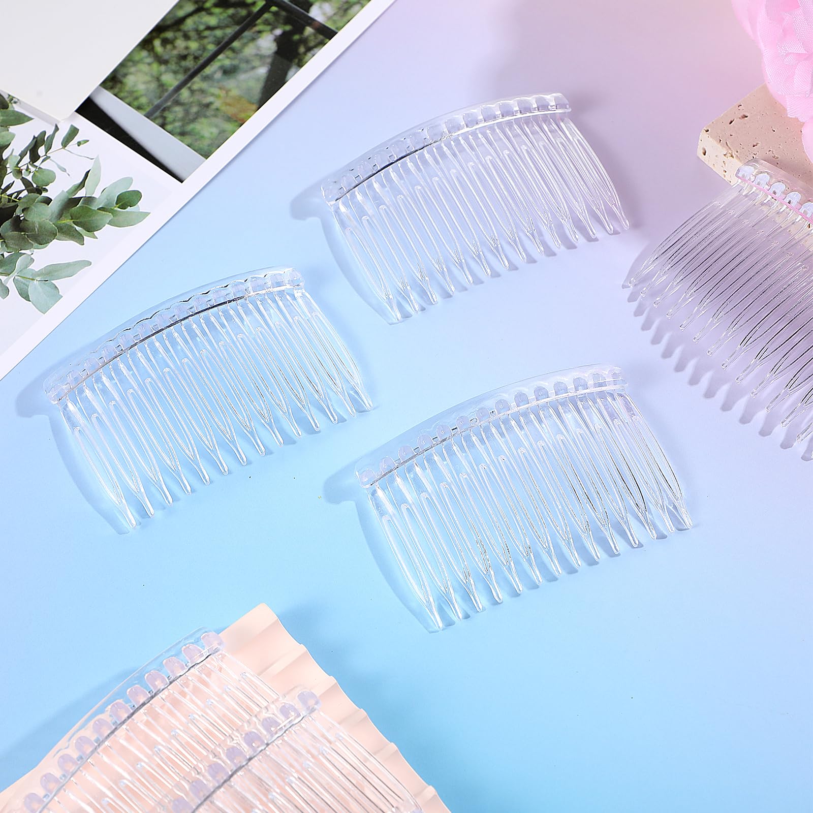 Peine para el pelo de 9 piezas para enganchar, peine lateral francés, peine de plástico pequeño, peine de giro francés, pinzas para el cabello con dientes para accesorios para el cabello