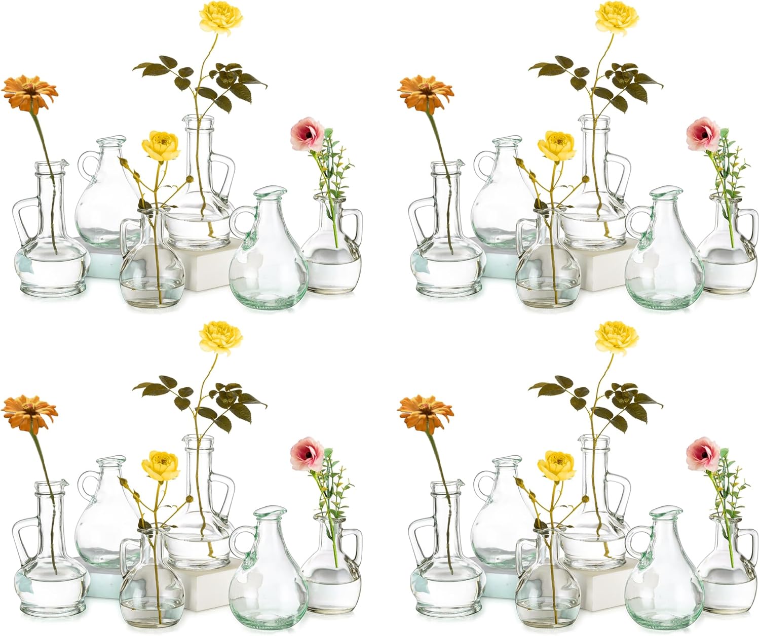 Small Glass Jug Vases for Flowers Hewory Glass Bud Vase