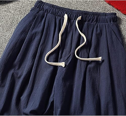 Miniatura 5 de Zontroldy Pantalones de algodón y lino para yoga, golf, playa, jogger, sudor, descanso, harem, pantalones