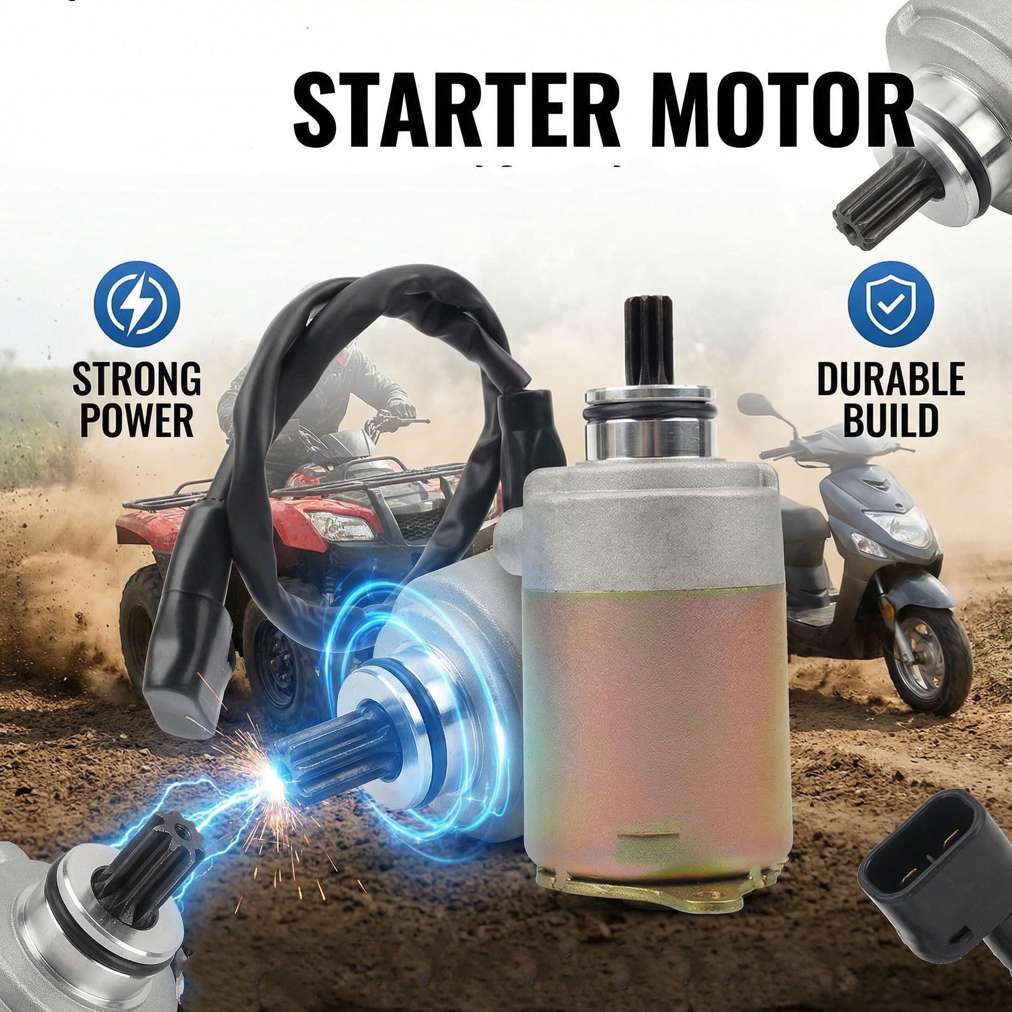 Per GY6 50cc-150cc Cinese 4 Tempi QMB139 Moto DirtBike Motocross ATV UTV Scooter Ciclomotore Motore Accessorie Motorino Di Avviamento Avviatore motore