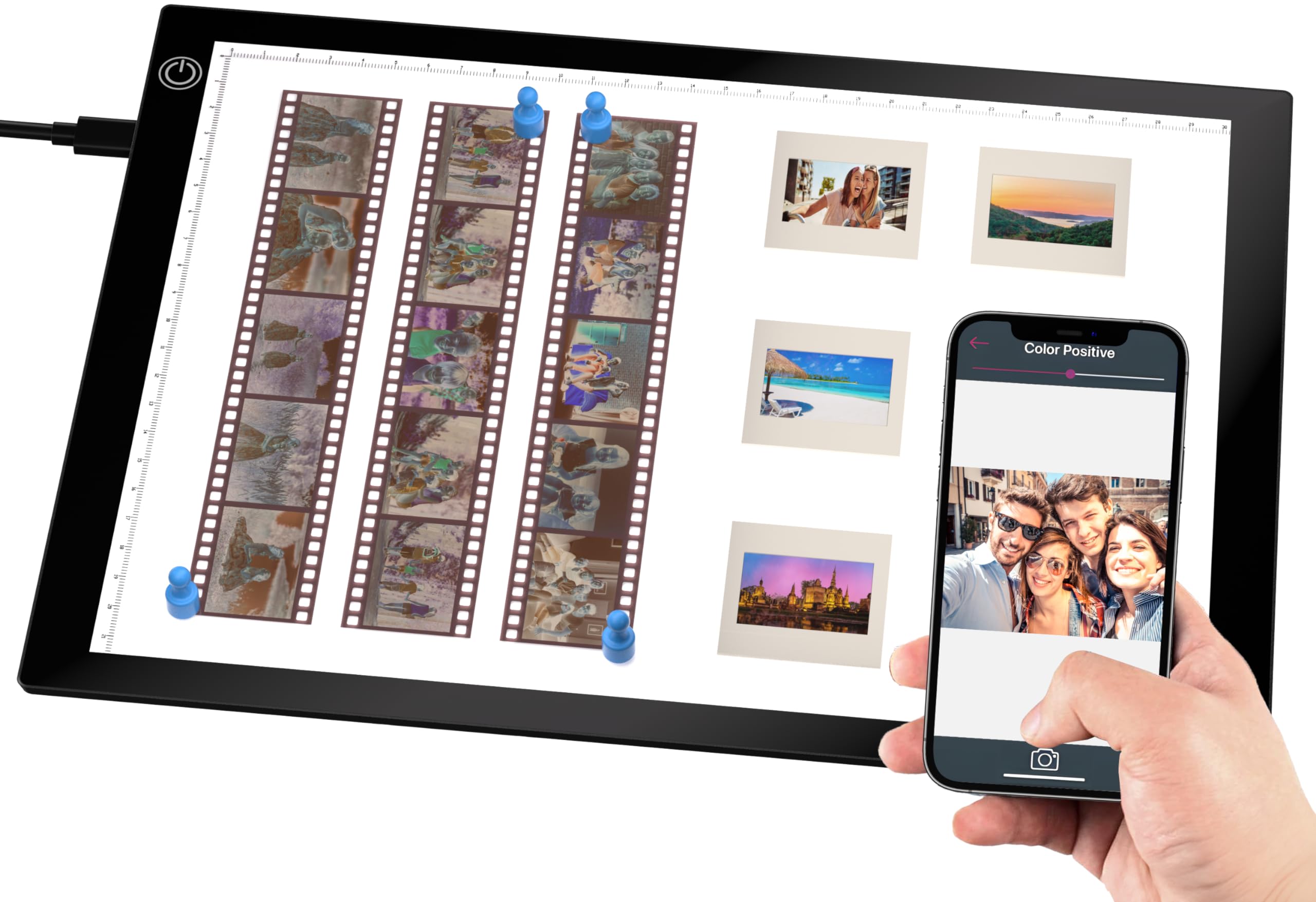 Slide Scanner Ultra Thin 12 x 9 Inch LED Light Panel, Negative and Film Photo Slides, Slide Scanner for Digitizing, Portable, Converts 35 mm Slides into Digital JPG Images for Negative and Film Photo