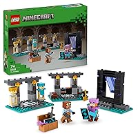 LEGO Minecraft L'Armeria Giocattolo - Include un Portale del Nether e i Personaggi