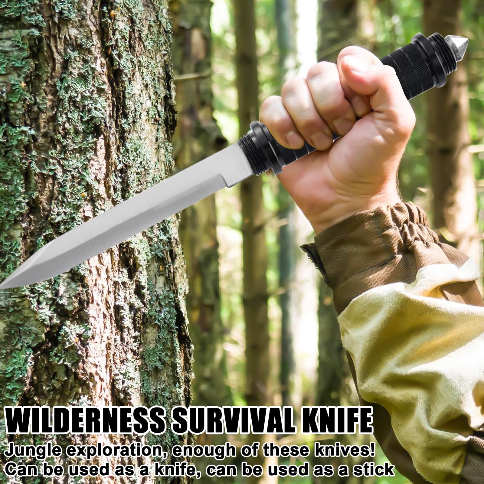 Coltello da sopravvivenza nero 5 in 1, coltello da caccia per esterni, in lega di alluminio di alta qualità, coltello Bushcraft con fischietto per vetro, coltello fisso per campo esterno, protezione