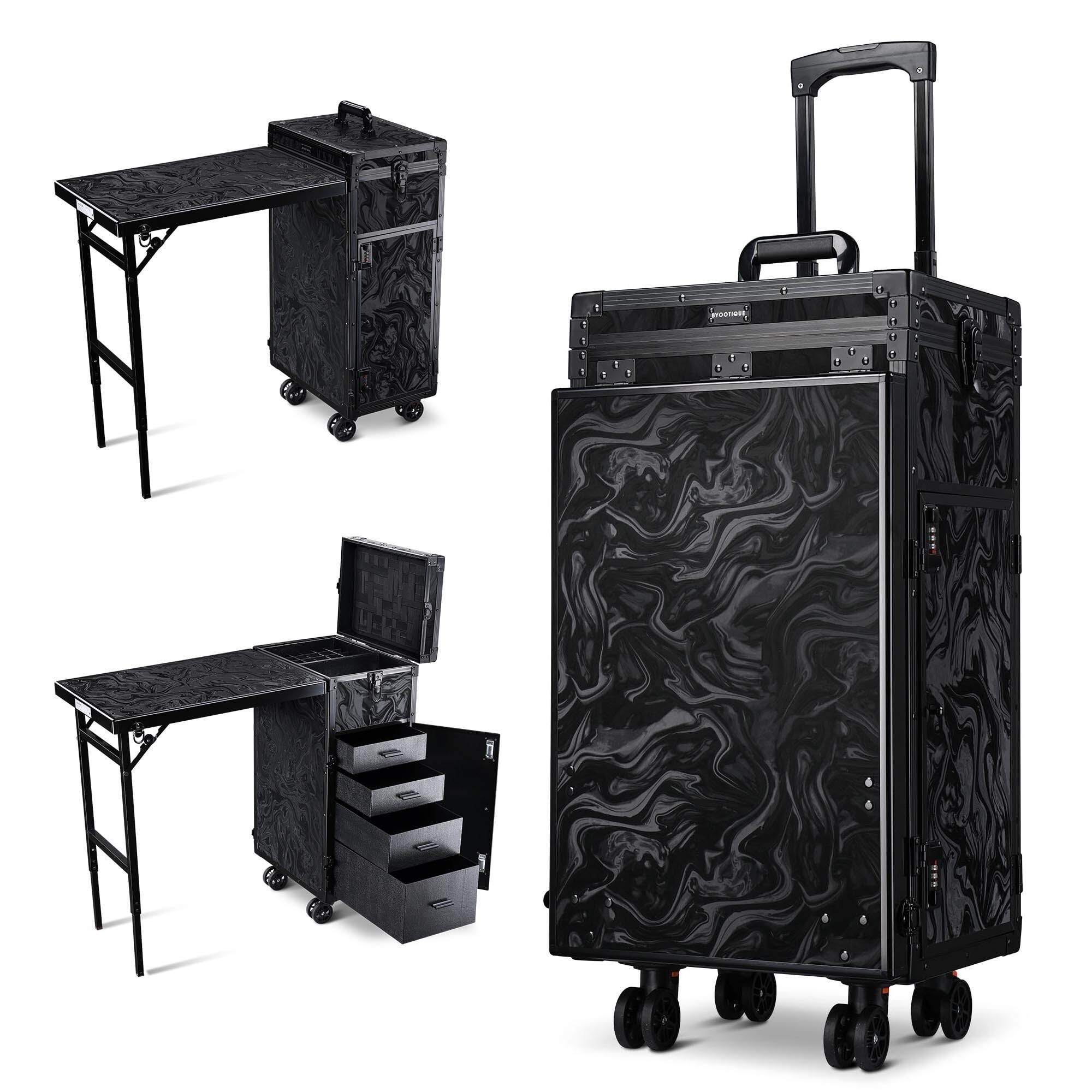 新品BYOOTIQUE 折りたたみ ネイルテーブル ネイルデスク　トロリーケース Amazon.co.jp: BYOOTIQUE 折りたたみ ネイルテーブル 大容量