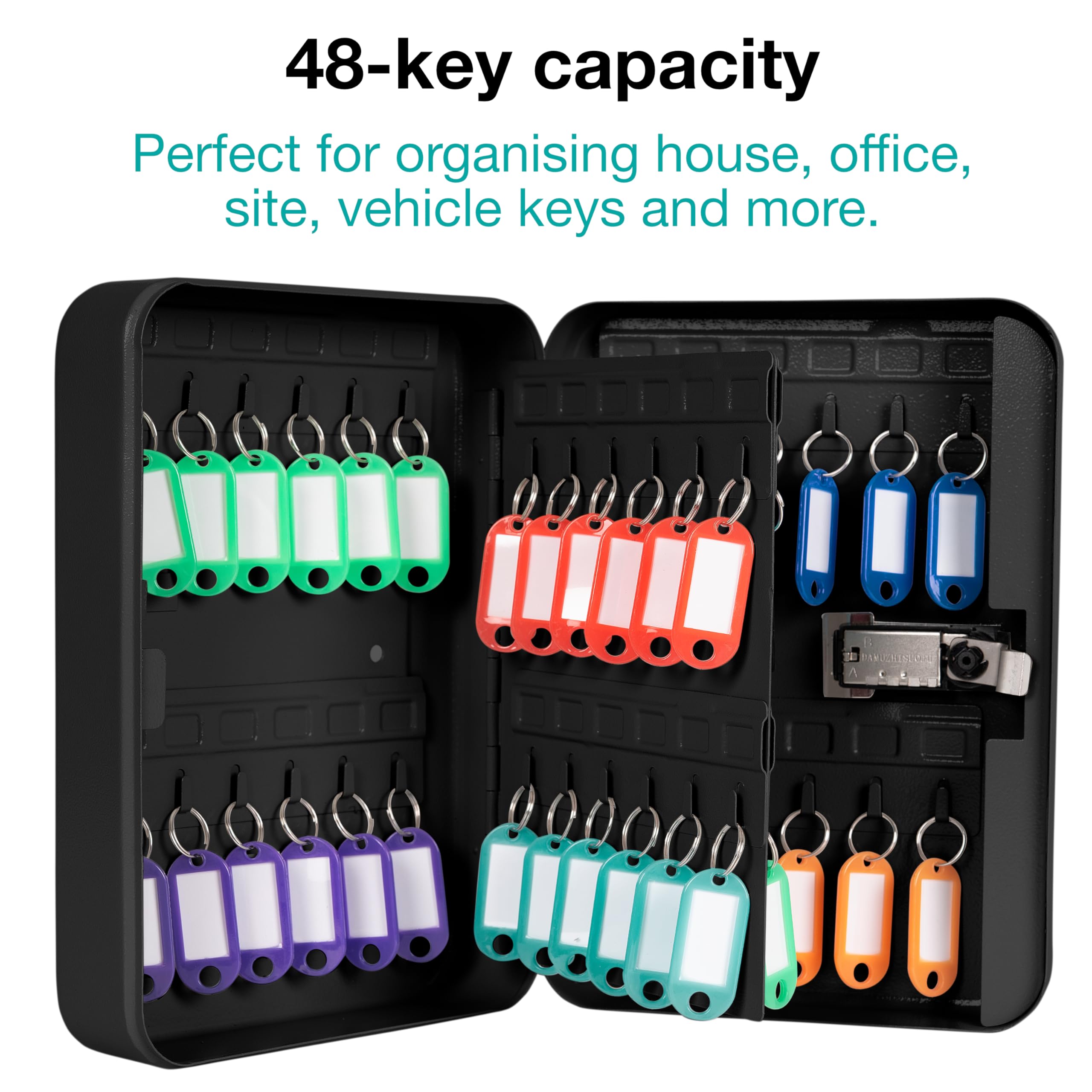 Hovea, Key Cabinet for 48 Keys with Combination Code, Key Cabinet with 48 Hooks, For House and Car Keys - Image 4