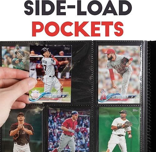Miniatura 5 de Carpeta para tarjetas de béisbol de 9 bolsillos, color blanco, 20 páginas de doble cara, 360 bolsillos de almacenamiento con protector de tarjetas