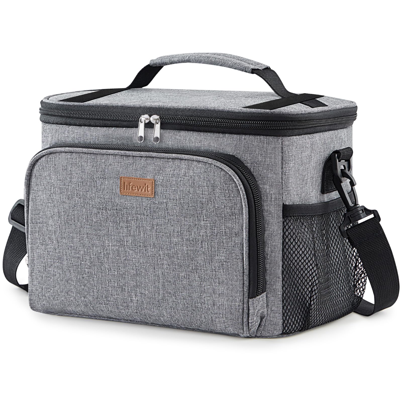 Lifewit 33L Insulated Lunch Bag for Men, 48-Can Cool Bag Lunch Box, Grey