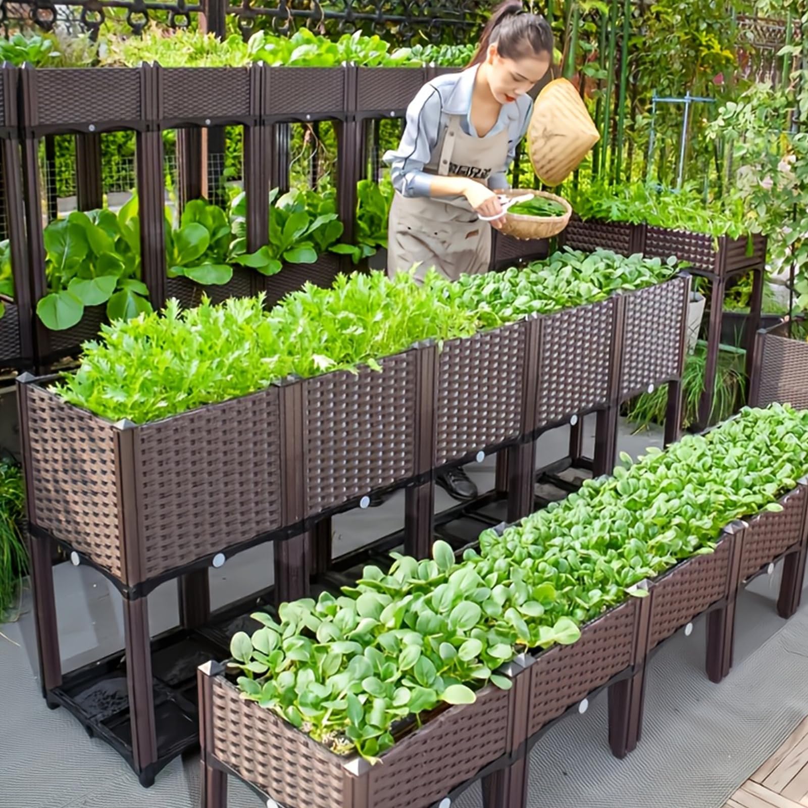 Aiuola rialzata con gambe, fioriera rialzata per giardino, terrazza e