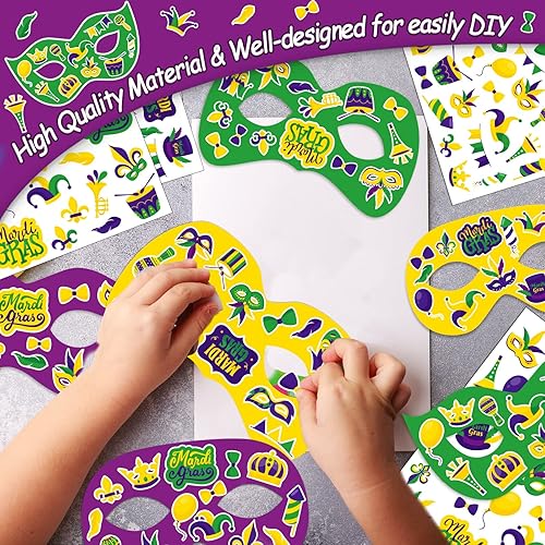 Miniatura 4 de chiazllta Paquete de 30 máscaras de Mardi Gras kits de manualidades para niños carnaval bricolaje manualidades haz tus propias máscaras faciales de