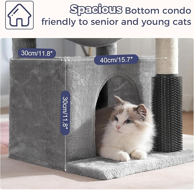 Torre para Gatos 32 Pulgadas con Hamaca Grande y Rascador miniatura 5