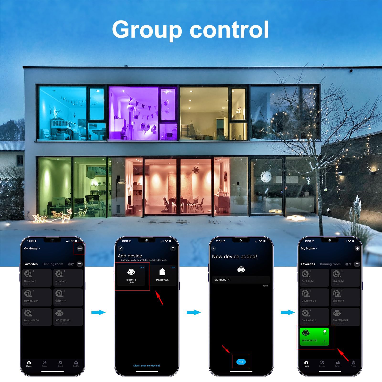 9W 700LM Wifi Spot Led Encastrable RGBWC(RGB+Blanc froid+Blanc chaud) Plafonnier Lampe, Bluetooth Mesh éclairage plafond encastré pour exposition, salon, cuisine, ktv, bars (10 Pieces)
