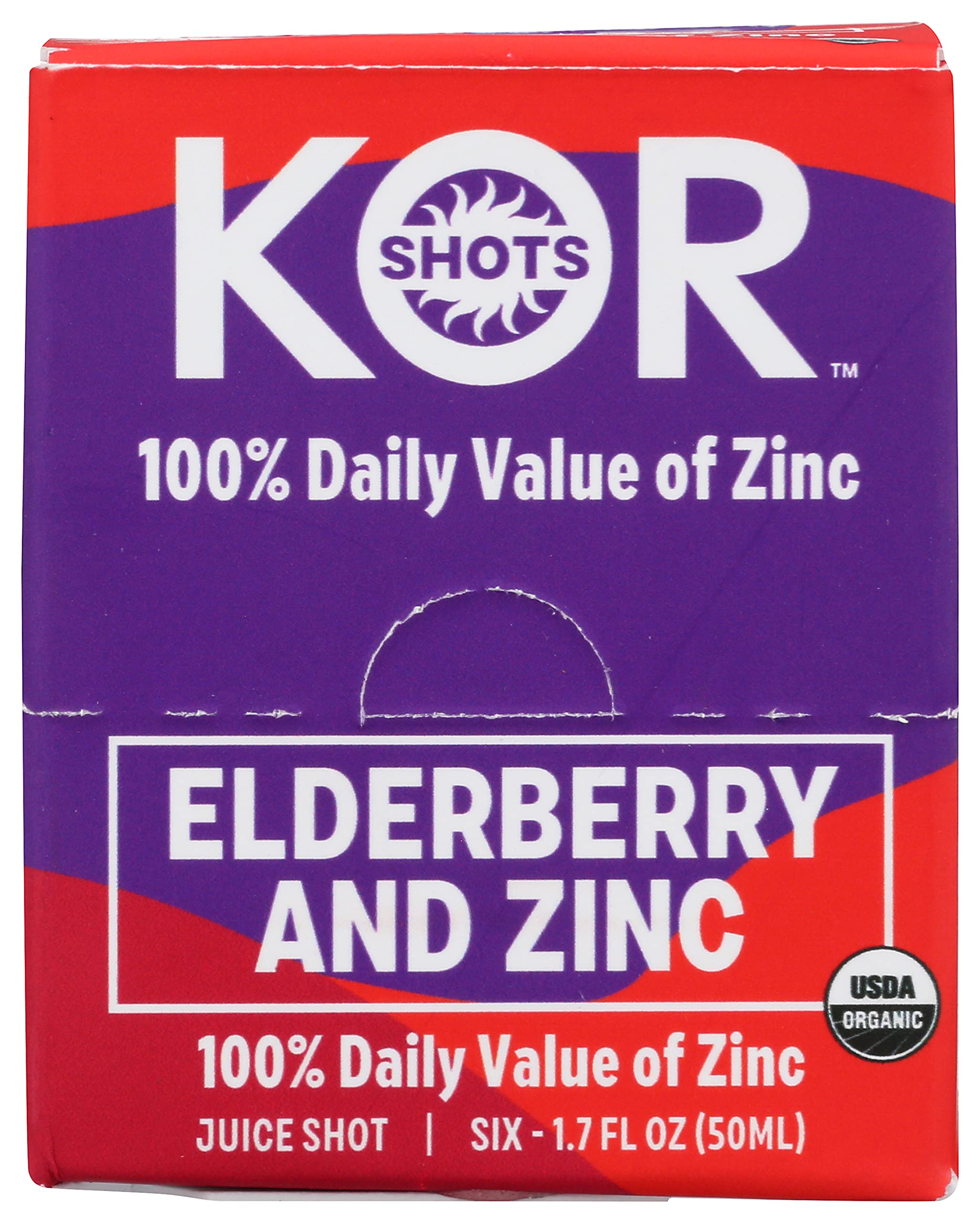 KOR Shots, Elderberry Shot Defense Organic, 1.7 Fl Oz, 6 Pack