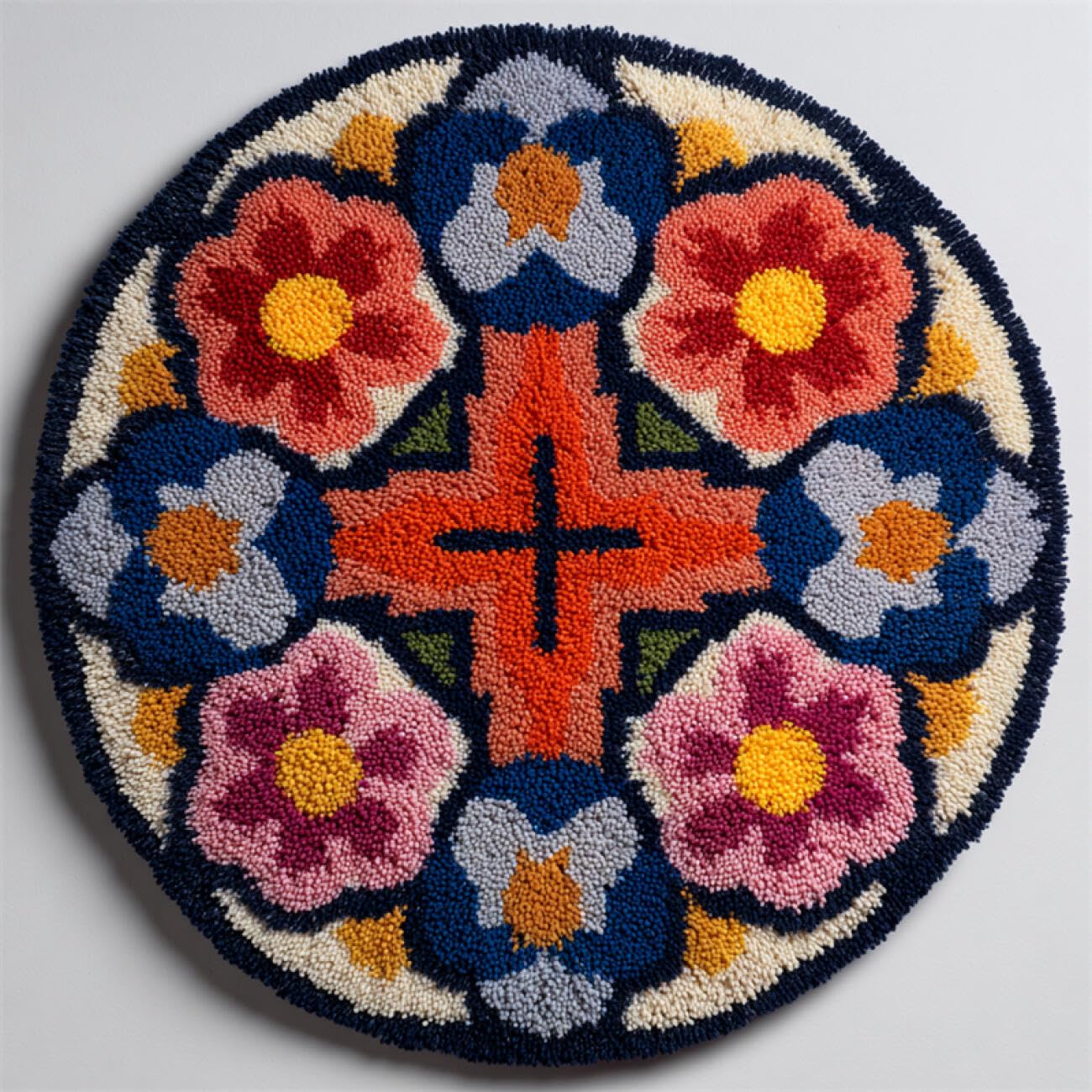 Kitquiver Tapestry Kits for Adults Colorful Flowers DIY for Kids and Adults Gift for Family Friends Needlework Crafts Cute Gifts 50x50cm