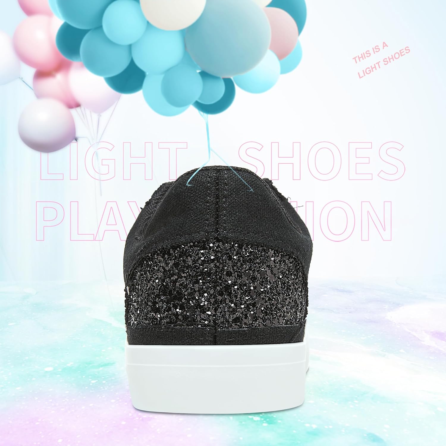 Obtaom Women Glitter Sneakers Sparkly Sequin Canvas Fashion Sneakers Comfortable Lace Up Shiny Bling Shoes for Wedding Party - Image 7