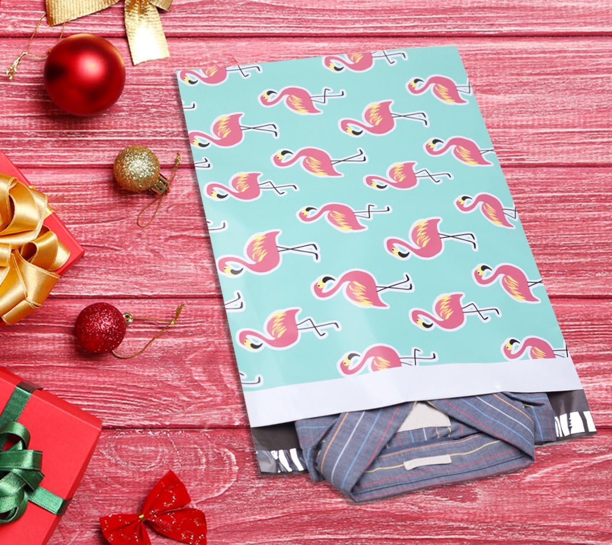 UCGOU Poly Mailers 12x15.5 Inch Flamingo Designer 100 Pack Patterned #5 Shipping Bags Mailing Envelopes Self Seal Waterproof and Tear Proof Boutique Postal Small Business for Clothes : Industrial & Scientific