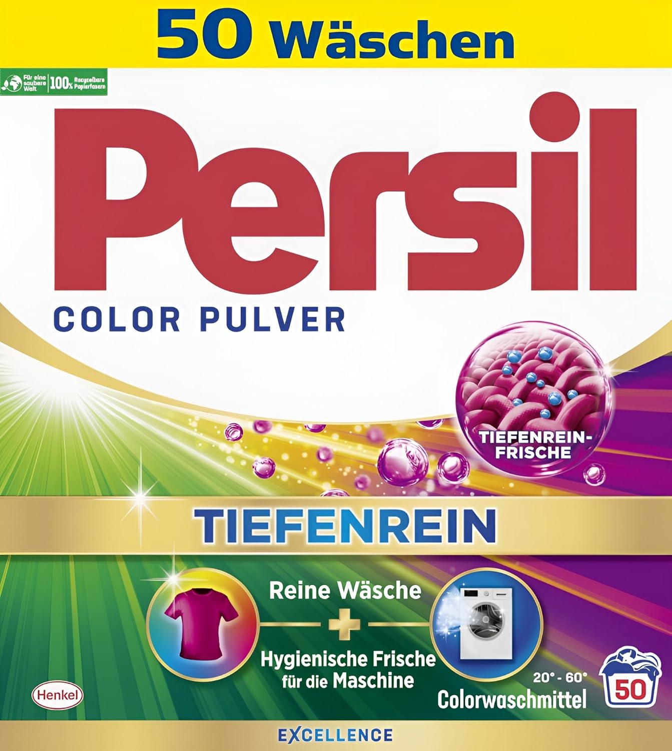 Persil Color Detergent Powder (50 Loads | 6.6 lbs | 3 kg) - Laundry Detergent for Color - Deep Clean Freshness Laundry and Freshness for the Machine