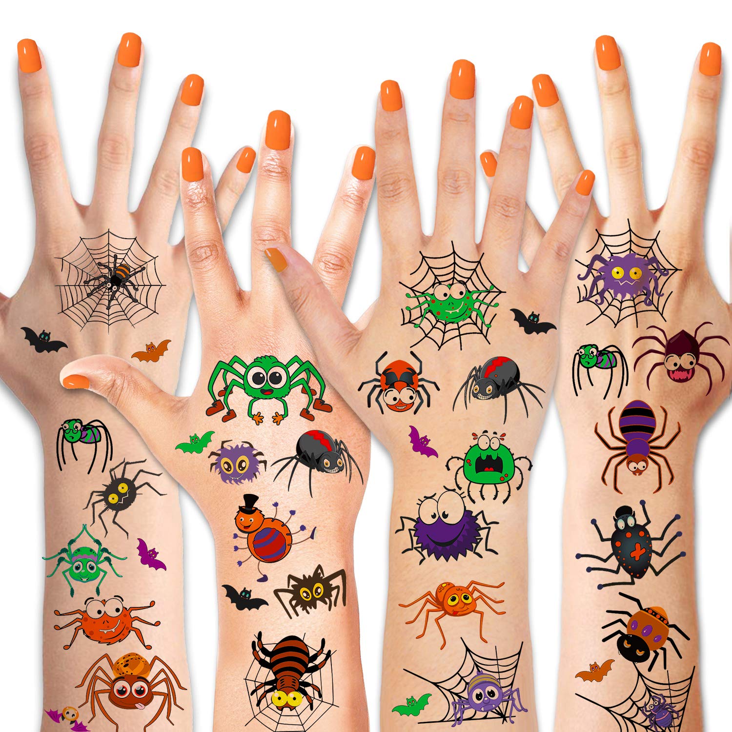 Halloween Tattoo Aufkleber Für Kinder - 10 Blätter Mit 120 Gruseligen Motiven