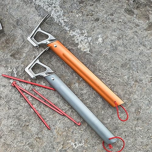 Miniatura 6 de Martillo de camping, martillo de campamento multifunción, martillo de estaca para tienda de campaña al aire libre, con mango de aluminio para