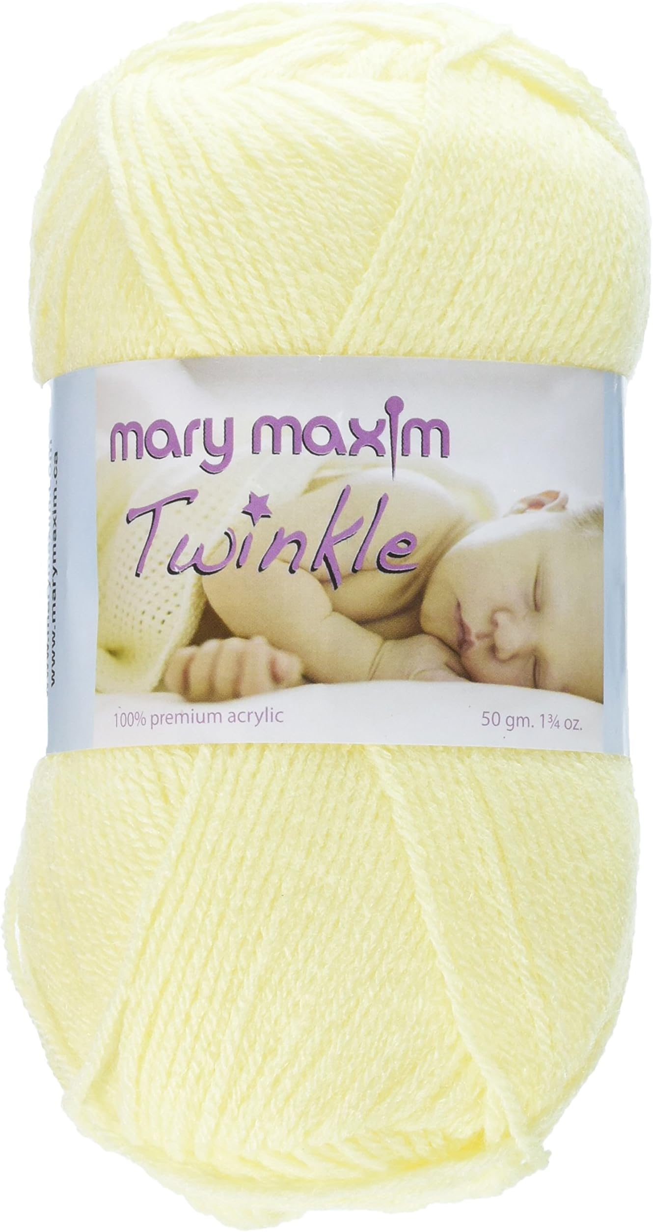 Mary Maxim Twinkle Yarn-Yellow, Small to Medium