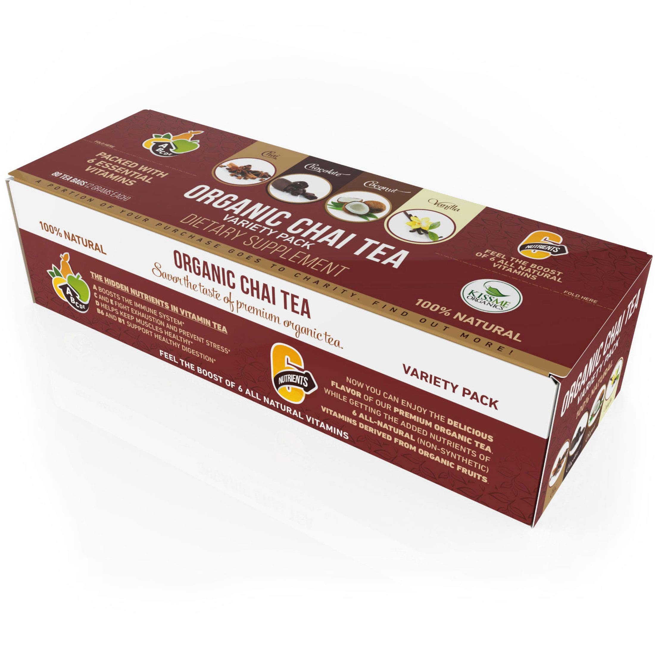 Organic Chai Tea Variety Pack Organic Chai Tea Sampler 80 Tea Bags
