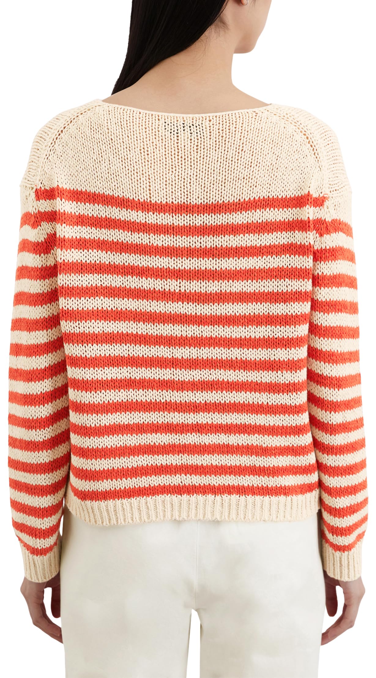 Marc OߴPolo Donna Pullover in maglia a righe loose fit, Multicolore (Stripe/Natural Cotton), XXL