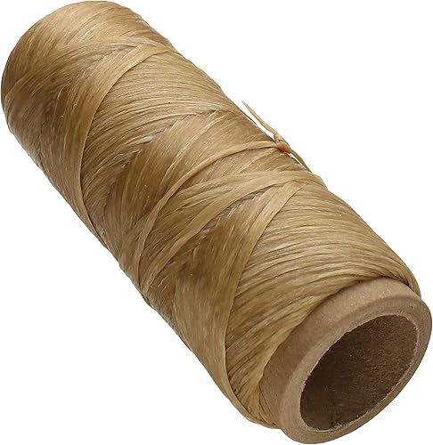 The Beadsmith tendón artificial  Cordón de poliéster encerado  Color natural, 4 capas, carrete de 1 onza, 34 yardas100 pies  Hilo para cuentas,