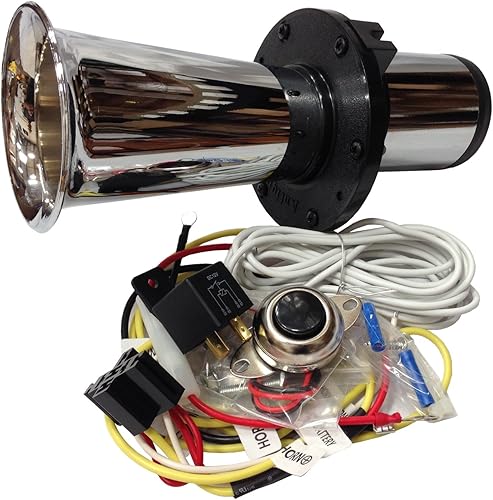 OOGA Horn Chrome Antique Classic Car Hot Rod Oooga Ahooga con kit de cables de instalación y botón