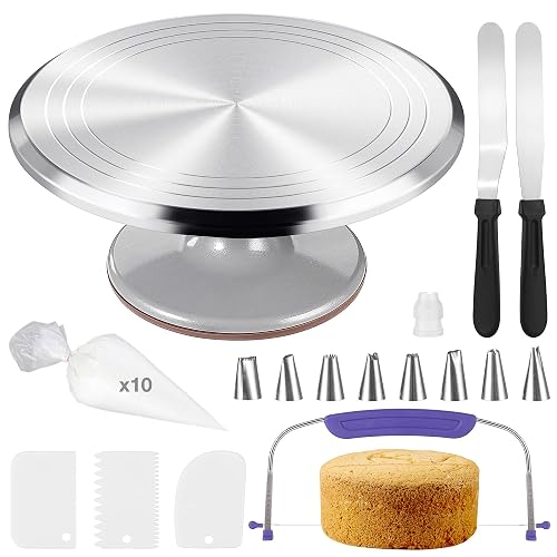 12 Inch Cake Turntable Decorating Stand with Aluminum