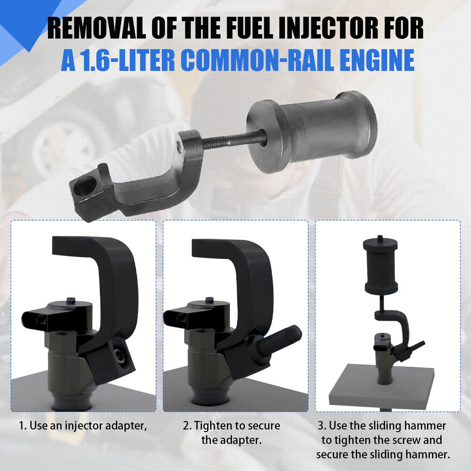 Extractor de inyectores Compatible con VW Diesel for VAG 1.6 2.0 TDi, Extractor de Martillo Deslizante, Compatible con A3/VW Golf/Seat Ibiza/Toledo