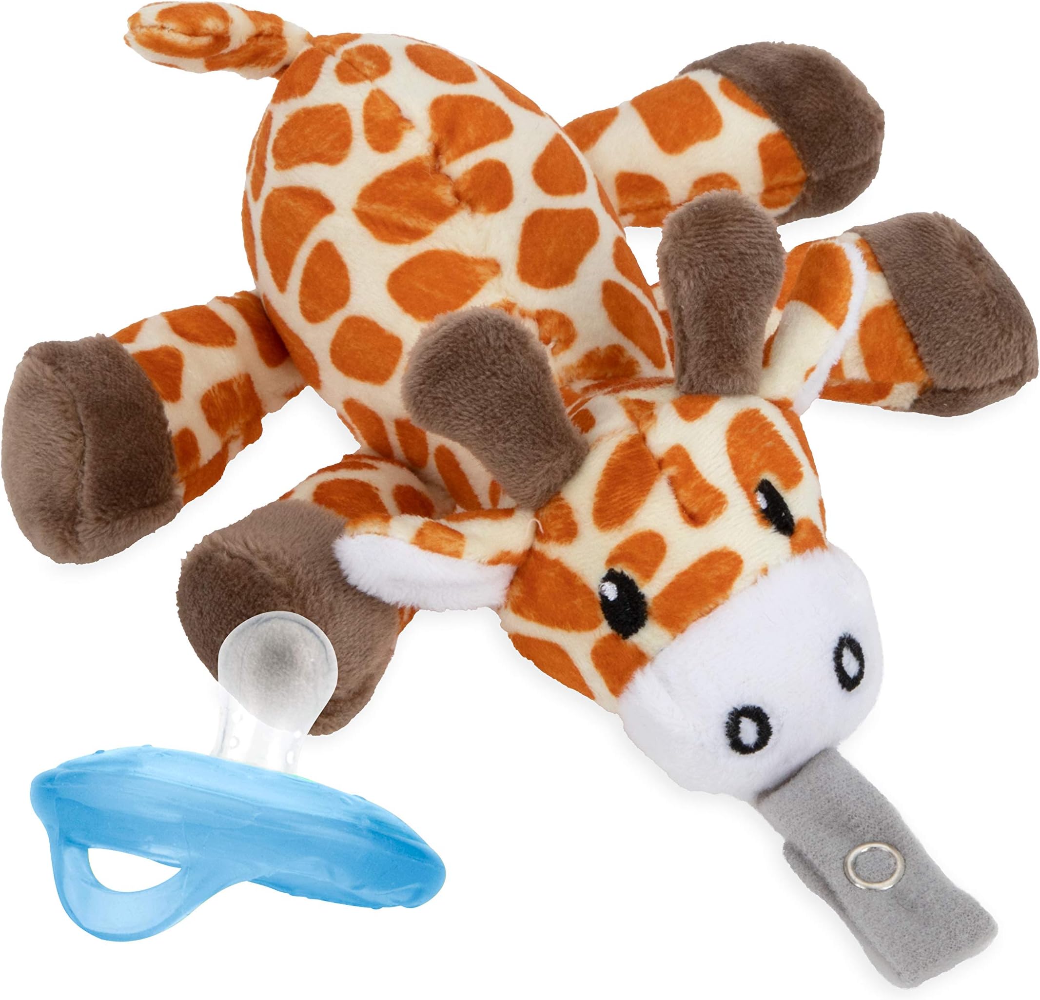 Calming Natural Flex Snuggleez Pacifier with Plush Combo Set for Cuddling with Comfort, Giraffe