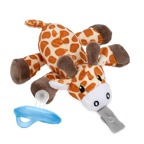 Nuby Calming Natural Flex Snuggleez Chupete con felpa Combo Set para acurrucarse con comodidad, jirafa