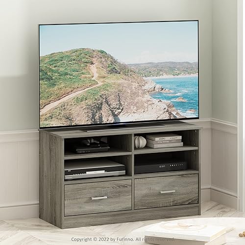 Miniatura 2 de Furinno Jensen - Soporte de TV con cajón, roble francés