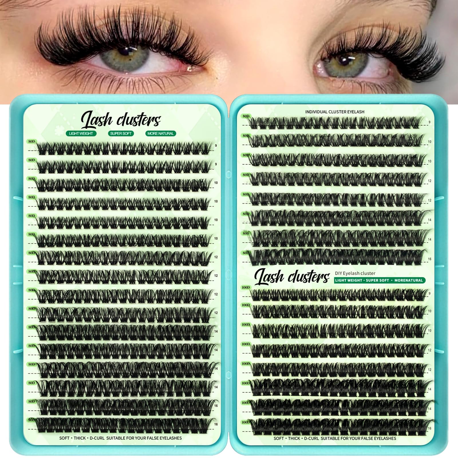 600 Wispy Lash Clusters - Natural Look Eyelashes -17