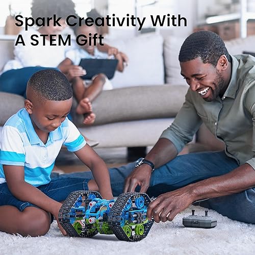 Miniatura 2 de Sillbird Kit de construcción de automóvil robot con control remoto, regalos STEM para niños de 8 a 14 años, juguetes de carreras de trucos de